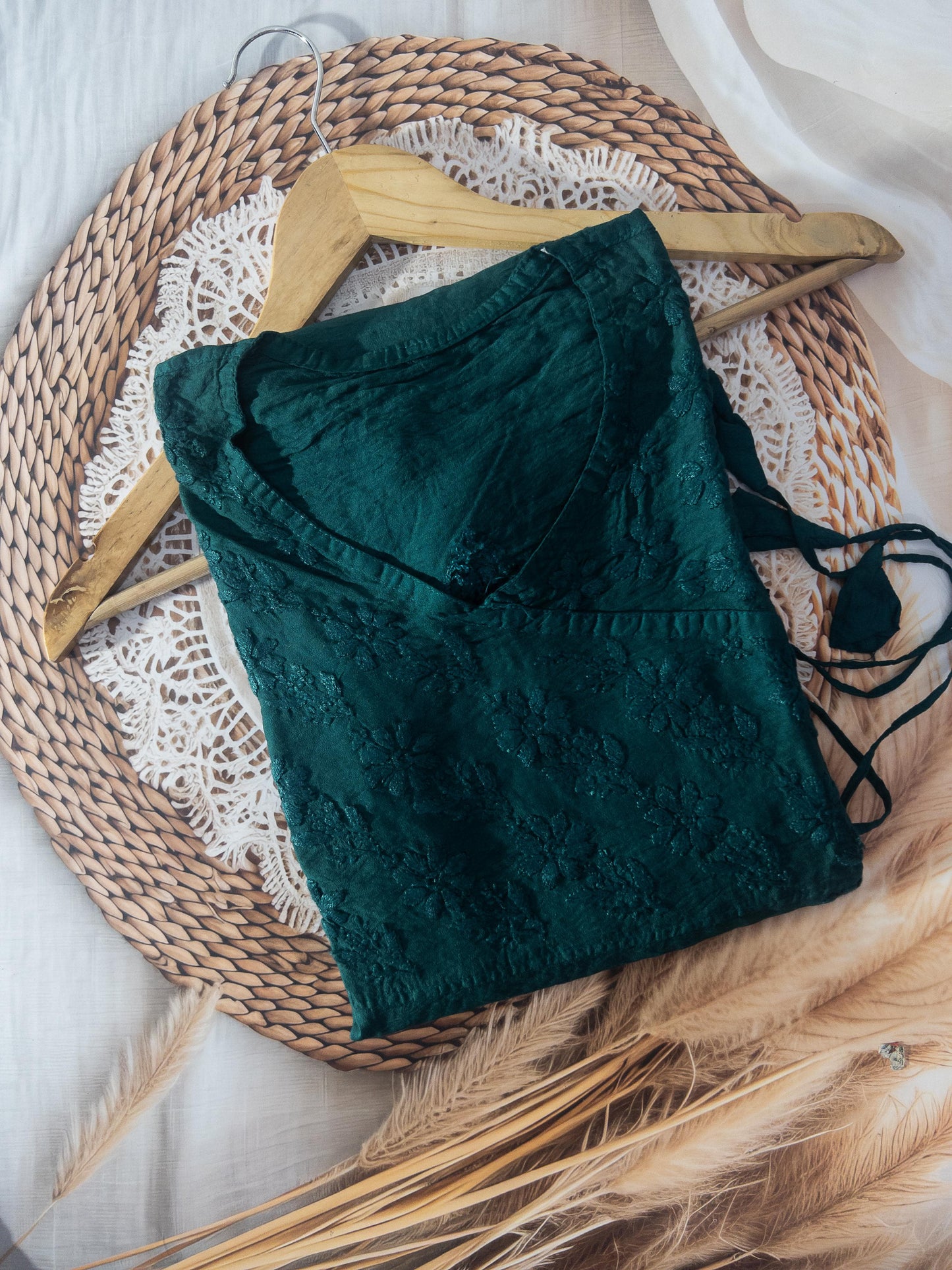 The Return of a Teal Treasure – Handcrafted Chanderi Angrakha Elegance