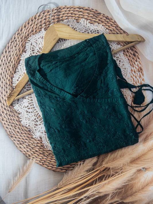 The Return of a Teal Treasure – Handcrafted Chanderi Angrakha Elegance
