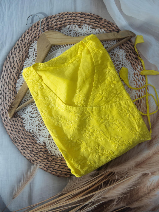 The Golden Hour – Sunshine Angrakha with Handcrafted Chikankari